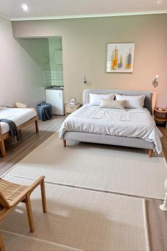 Llit o llits en una habitació de Résidence Rachel Shape Mons