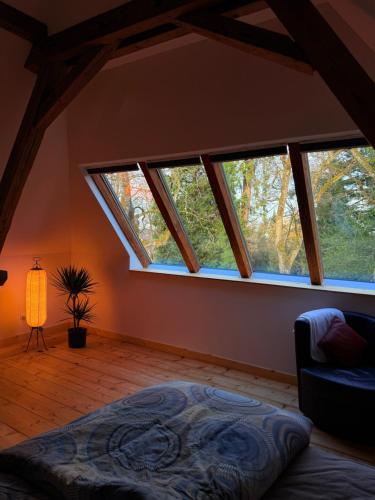 Cama o camas de una habitación en Schwarzwald Loft im Grünen