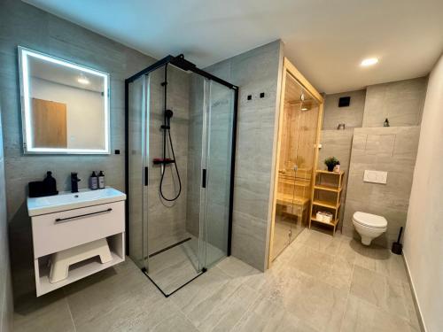 Koupelna v ubytování WOODLAND apartment and sauna