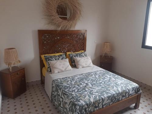 Postel nebo postele na pokoji v ubytování Villa privative el marjaa