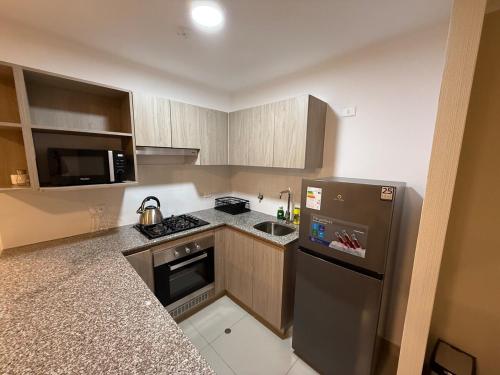 Η κουζίνα ή μικρή κουζίνα στο Apartment in Victoria