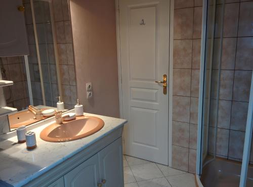 Koupelna v ubytování Chambre D'hôtes Soizic