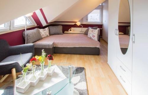 Postel nebo postele na pokoji v ubytování Haus Hornisgrindeblick