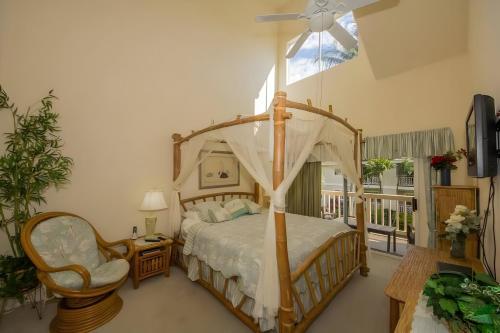 Ένα ή περισσότερα κρεβάτια σε δωμάτιο στο Beautiful 4 Bedroom Condo at Poipu Kai