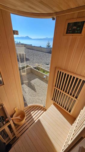a view from the inside of a sauna at Apartment Wanderlust Gerlitzen in Kanzelhöhe