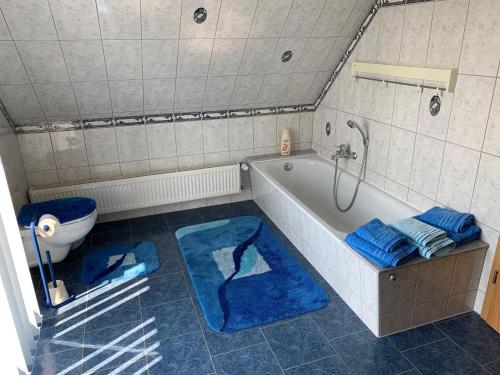 Ένα μπάνιο στο Ferienhaus-HirschRudel-Ferienwohnung-2