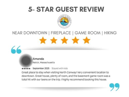 a screenshot of the star guest review website at Minutes to Downtown & National Forest Ash Lodge in Conway