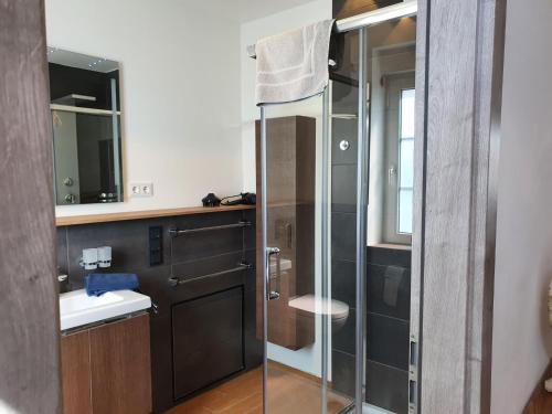 Koupelna v ubytování Ferienhaus-Wiesenpieper