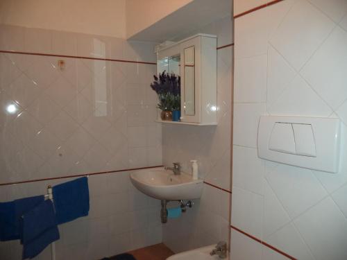 a bathroom with a sink and a toilet at Dimora Aunti in Albinia