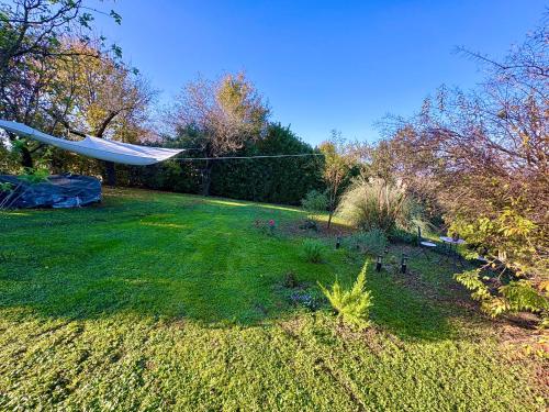 PeraroloにあるB&BCB - B&B Colli Bericiの芝生の白傘庭園