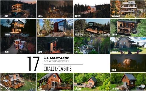 a collage of pictures of different homes at Montagne le Maelström in Lac-Beauport