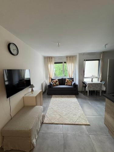 TV a/nebo společenská místnost v ubytování Studio Cosy Le Cocon au calme