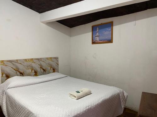 Postel nebo postele na pokoji v ubytování Hostal La Fuente