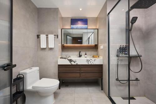 Koupelna v ubytování Beijing Chateau Lizhi Apartment Hotel