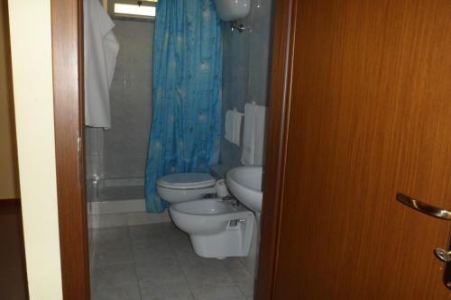 Koupelna v ubytování Albergo Miramonte