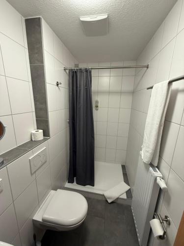 Koupelna v ubytování Pension im Wirtshaus Himberg