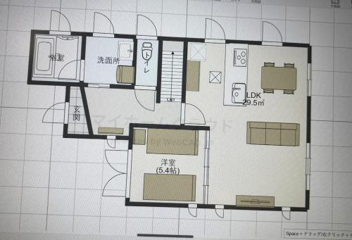 a drawing of a floor plan of a house at Aki House in Tokyo