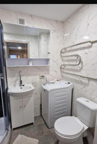 Koupelna v ubytování Pas Dianą 1 aukštas