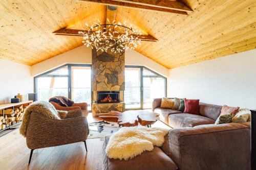 Χώρος καθιστικού στο Monte Vista Luxury Chalet