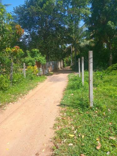 a dirt road with a fence on the side at Wandana Holiday Home in Anuradhapura