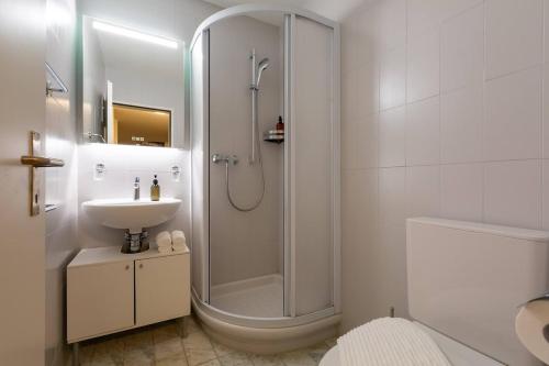 Koupelna v ubytování Level Suite