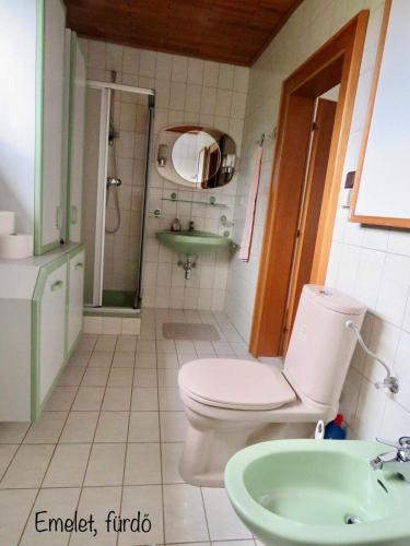 a bathroom with a toilet and a sink at Rosental Privatunterkunft in Sankt Margareten im Rosental