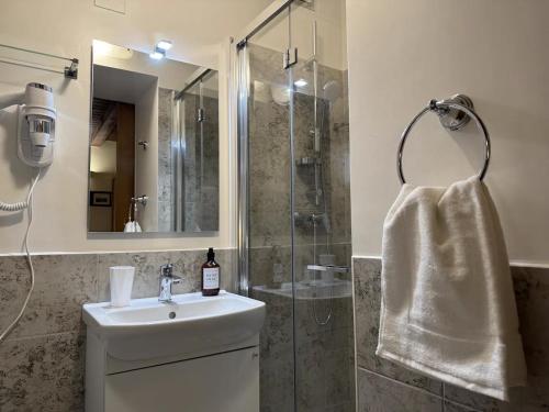 Un baño con lavabo y ducha en Loft Navona - Centro Storico, en Roma