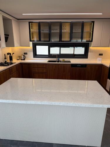 Kuchyň nebo kuchyňský kout v ubytování SÜPER Vip Havuzlu Müstakil odalar banyolu