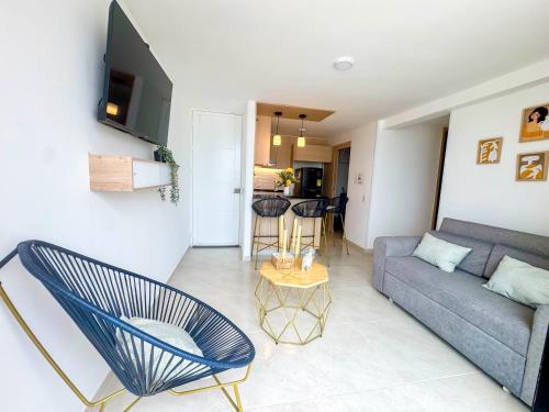 Ein Sitzbereich in der Unterkunft Tu Hogar en Floridablanca - Apto de 2 Habitaciones con Aire Acondicionado