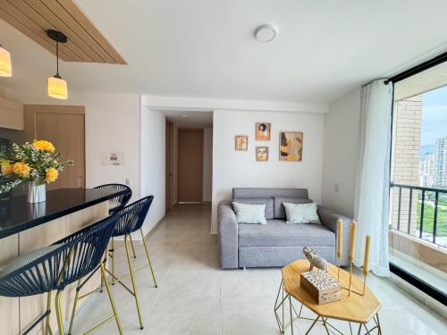 Ein Sitzbereich in der Unterkunft Tu Hogar en Floridablanca - Apto de 2 Habitaciones con Aire Acondicionado