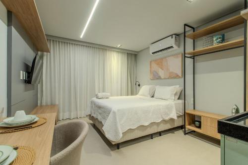 Ένα ή περισσότερα κρεβάτια σε δωμάτιο στο Flat a 260m da praia Way - MyFlats