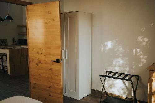 Ένα ή περισσότερα κρεβάτια σε δωμάτιο στο Cabañas Claudia