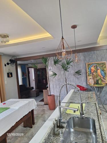 a kitchen with a sink and a counter top at Recanto Morada Amazônica in Manaus