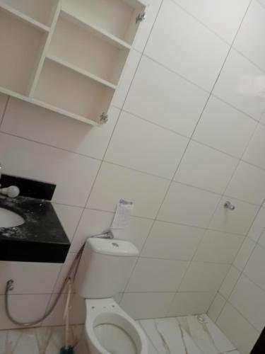 Koupelna v ubytování Chácara silva