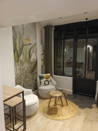 Χώρος καθιστικού στο L'atelier Maillot