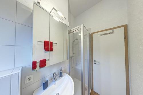 Ένα μπάνιο στο Ferienwohnung in Burhave