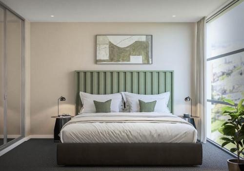 Postel nebo postele na pokoji v ubytování Nolo Apartments Lonsdale St