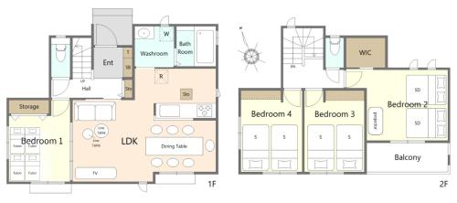 a floor plan of a building at vacation house N in Nago