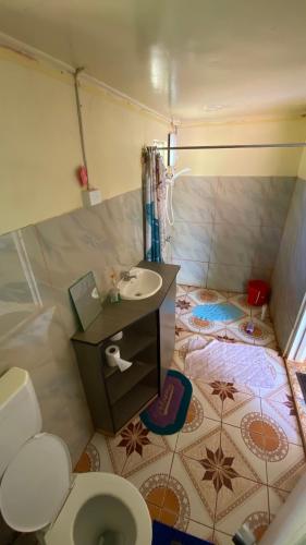 un bagno con un water e un lavandino di Yavu room a Rakiraki