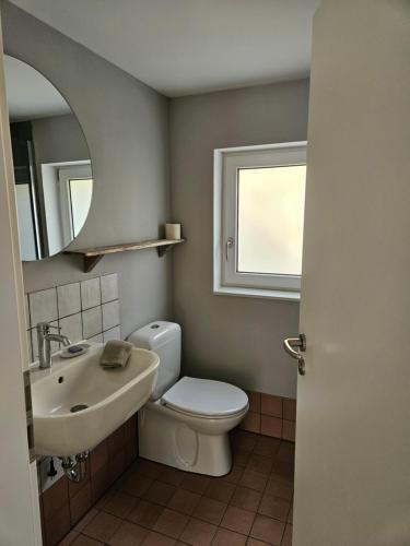 Koupelna v ubytování Gartenhaus Schlanstedt