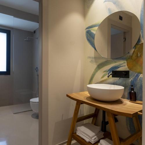 Et badeværelse på Charming studio in an elegant residence in Catania