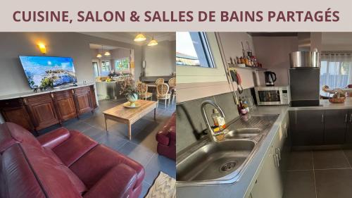 Η κουζίνα ή μικρή κουζίνα στο Villa Amistad - Chambre Tilleul - centre - parking - jardin - logement partagé -