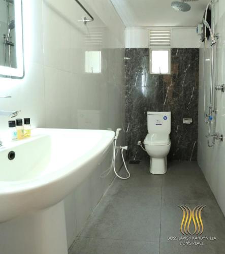 a bathroom with a tub and a sink and a toilet at BLK villa-Don's Place - Bliss Lavish Kandy in Kandy