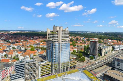 Nespecifikovaný výhled na destinaci Hannover nebo výhled na město při pohledu z apartmánu