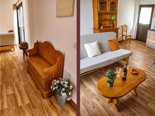 2 Bilder eines Wohnzimmers mit Sofa und Tisch in der Unterkunft Live Adeje Taucho Relax Place with Terrace in Adeje