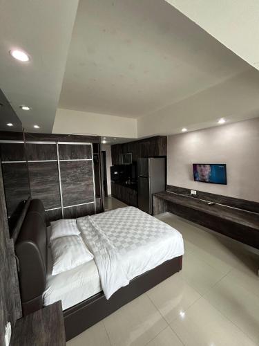 Ένα ή περισσότερα κρεβάτια σε δωμάτιο στο Nagoya Mansion Residence with City View