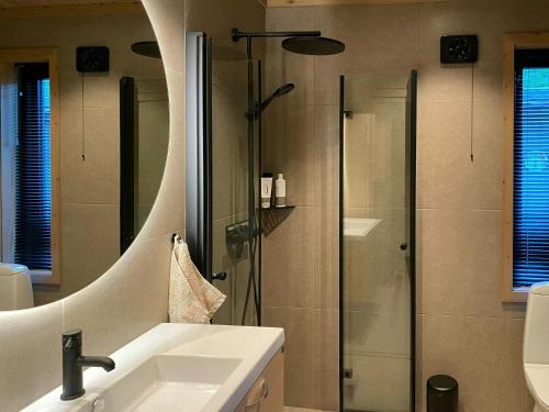 Et badeværelse på Mountain Cabin At Bergsjøen With Panoramic Views