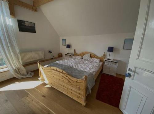 Ένα ή περισσότερα κρεβάτια σε δωμάτιο στο Schöne Wohnung zum Entspannen