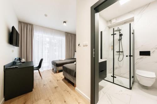 Ένα μπάνιο στο Apartamenty Wyszogrodzka 64