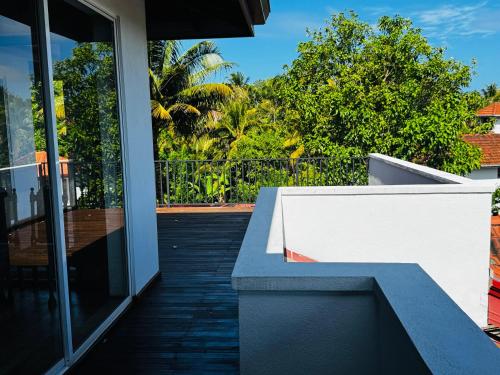 a view from the balcony of a house at Pearl Paradise Villa in Awariwatta